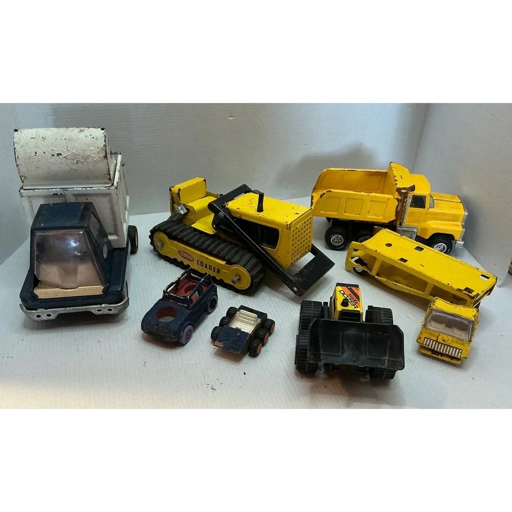 Tonka Buddy L Vintage Construction Truck Lot Pressed Steel Loader Garbage Truck